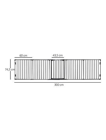 Barrière de sécurité parc enclos chien modulable pliable avec porte noir