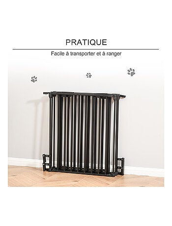 Barrière de sécurité parc enclos chien modulable pliable avec porte noir