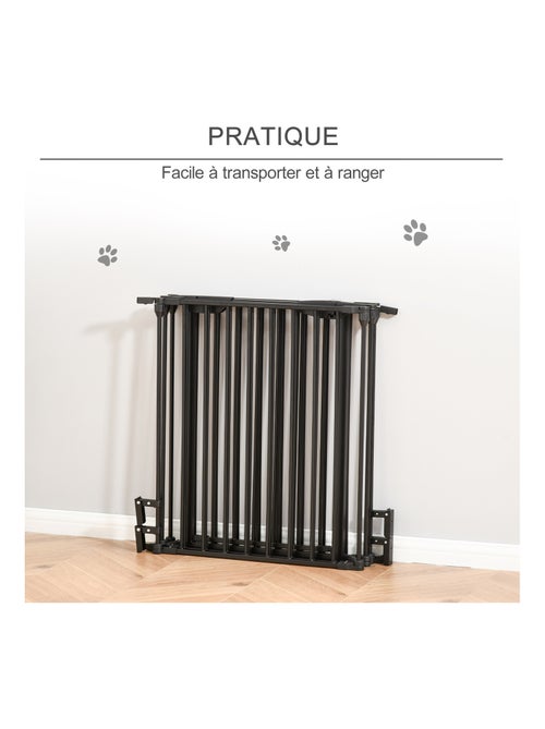 Barrière de sécurité parc enclos chien modulable pliable avec porte noir - Kiabi
