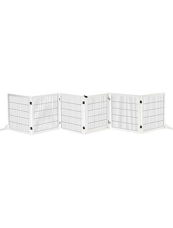 Barrière de sécurité parc enclos chien modulable pliable avec porte pin acier