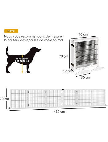 Barrière de sécurité parc enclos chien modulable pliable avec porte pin acier