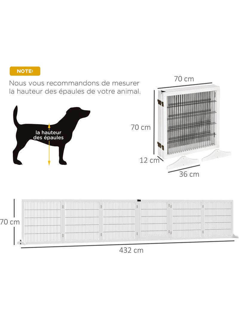 Barrière de sécurité parc enclos chien modulable pliable avec porte pin acier Blanc Blanc - Kiabi