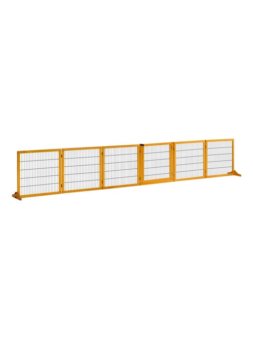 Barrière de sécurité parc enclos chien modulable pliable avec porte pin acier - Kiabi