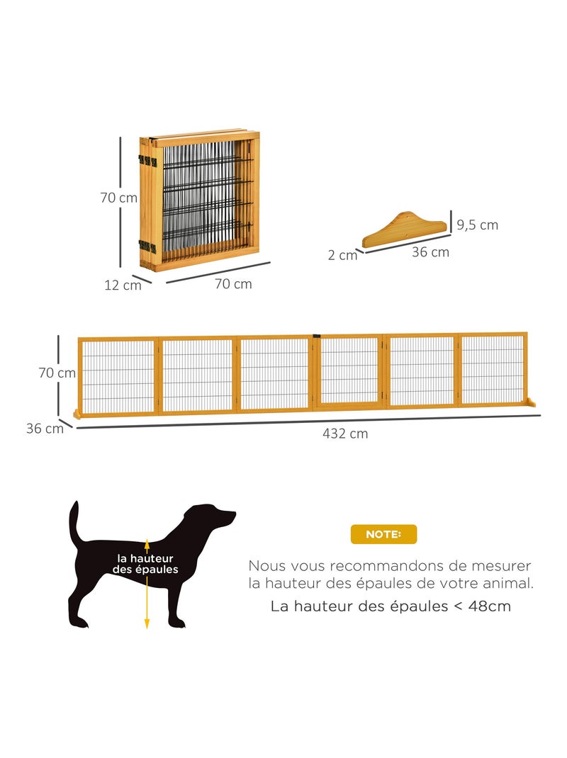 Barrière de sécurité parc enclos chien modulable pliable avec porte pin acier Orange - Kiabi
