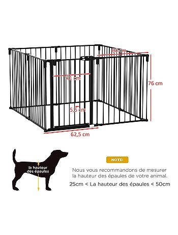 Barrière de sécurité parc enclos chien modulable pliable porte acier