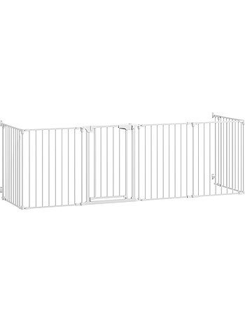Barrière de sécurité pliable modulable max. L.366cm parc enclos 6 panneaux blanc