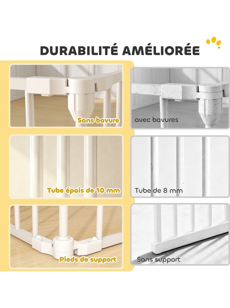 Barrière de sécurité pliable modulable max. L.366cm parc enclos 6 panneaux blanc Blanc Blanc - Kiabi