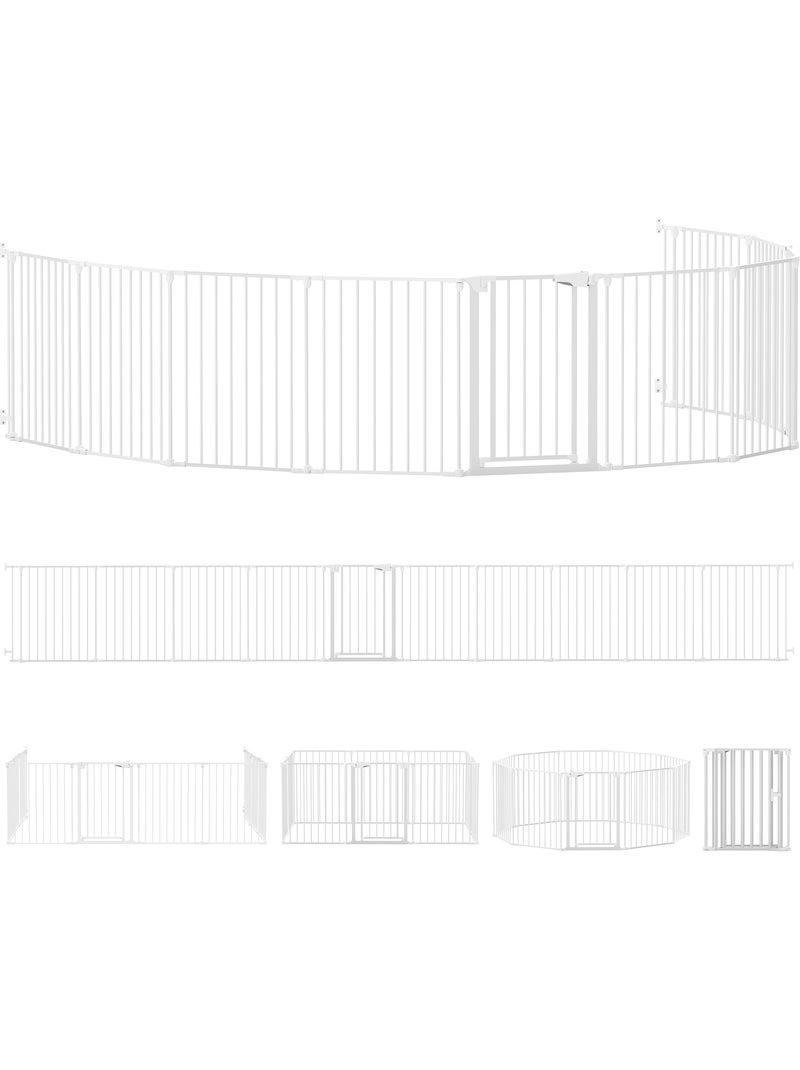 Barrière de sécurité pliable modulable max. L.610cm parc enclos 10 panneaux blanc Blanc Blanc - Kiabi