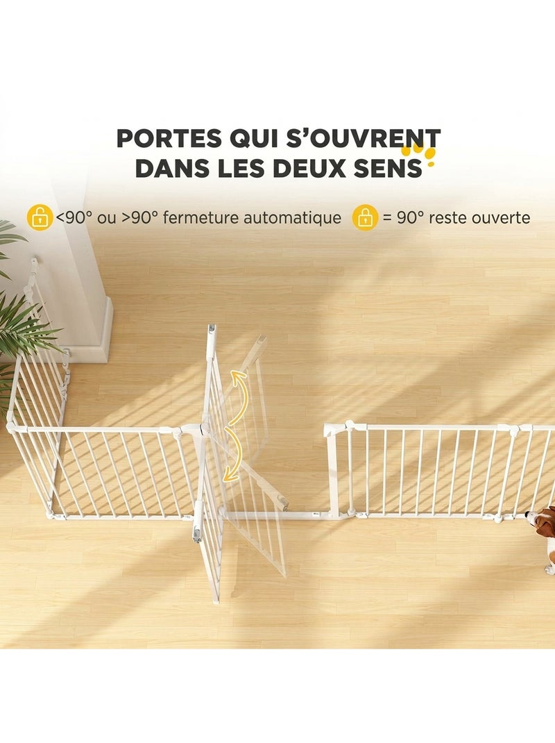 Barrière de sécurité pliable modulable max. L.610cm parc enclos 10 panneaux blanc Blanc Blanc - Kiabi