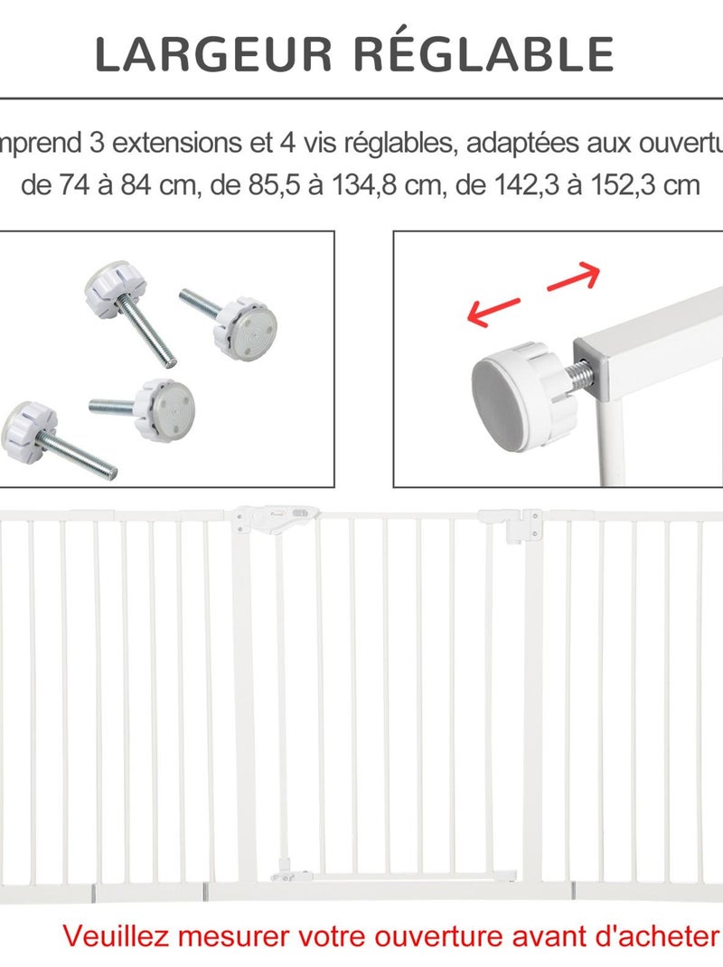 Barrière de sécurité pliable pour chien - 3 panneaux, porte - blanc Blanc - Kiabi