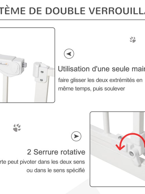 Barrière de sécurité pliable pour chien - 3 panneaux, porte - blanc - Kiabi