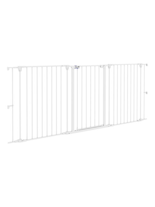 Barrière de sécurité pliable pour chien - 3 panneaux, porte - blanc - Kiabi