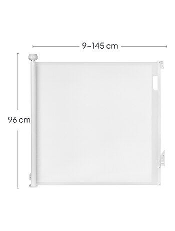 Barrière de sécurité rétractable - LIONELO Thea - 85 x 145 cm - Pas de seuil - Gris