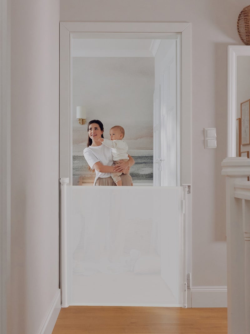 Barrière de sécurité rétractable - LIONELO Thea - 85 x 140 cm - Pas de seuil Blanc - Kiabi