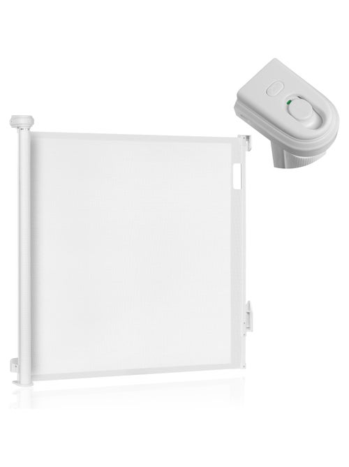 Barrière de sécurité rétractable - LIONELO Thea - 85 x 145 cm - Pas de seuil - Blanc - Kiabi