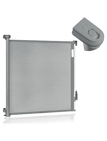 Barrière de sécurité rétractable - LIONELO Thea - 85 x 145 cm - Pas de seuil - Gris