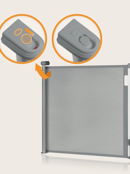 Barrière de sécurité rétractable - LIONELO Thea - 85 x 145 cm - Pas de seuil - Gris - Kiabi