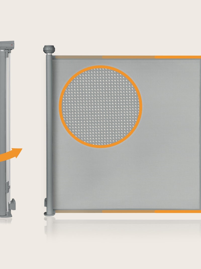 Barrière de sécurité rétractable - LIONELO Thea - 85 x 145 cm - Pas de seuil - Gris Gris - Kiabi