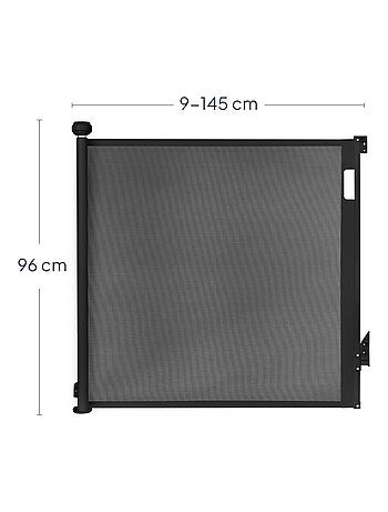 Barrière de sécurité rétractable - LIONELO Thea - 85 x 145 cm - Pas de seuil - Gris