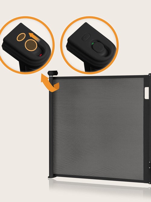 Barrière de sécurité rétractable - LIONELO Thea - 85 x 145 cm - Pas de seuil - Noir - Kiabi