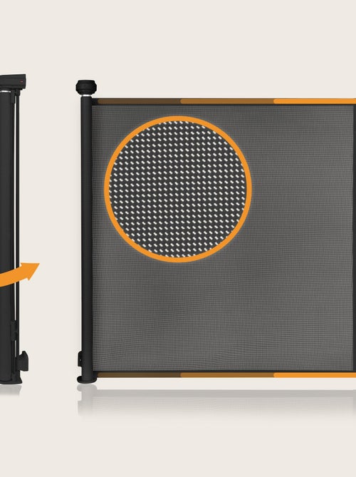 Barrière de sécurité rétractable - LIONELO Thea - 85 x 145 cm - Pas de seuil - Noir - Kiabi