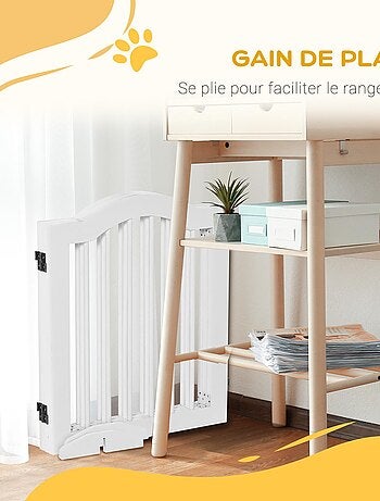 Barrière modulable pliable barrière de sécurité 154,5L x 61H cm blanc