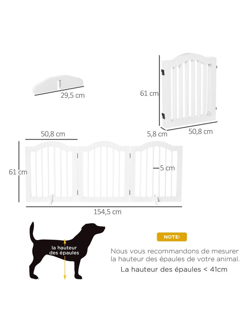 Barrière modulable pliable barrière de sécurité 154,5L x 61H cm blanc Blanc - Kiabi