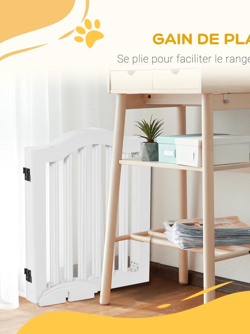 Barrière modulable pliable barrière de sécurité 154,5L x 61H cm blanc Blanc - Kiabi