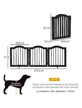 Barrière modulable pliable barrière de sécurité 154,5L x 61H cm