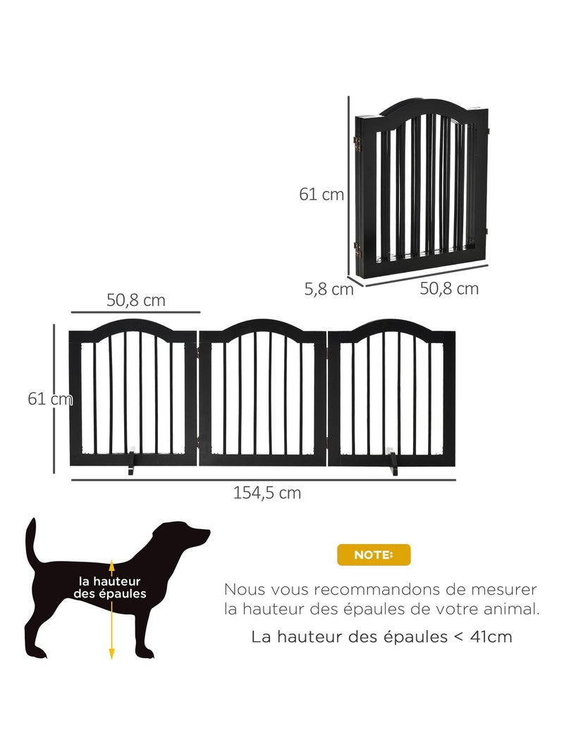 Barrière modulable pliable barrière de sécurité 154,5L x 61H cm Noir - Kiabi