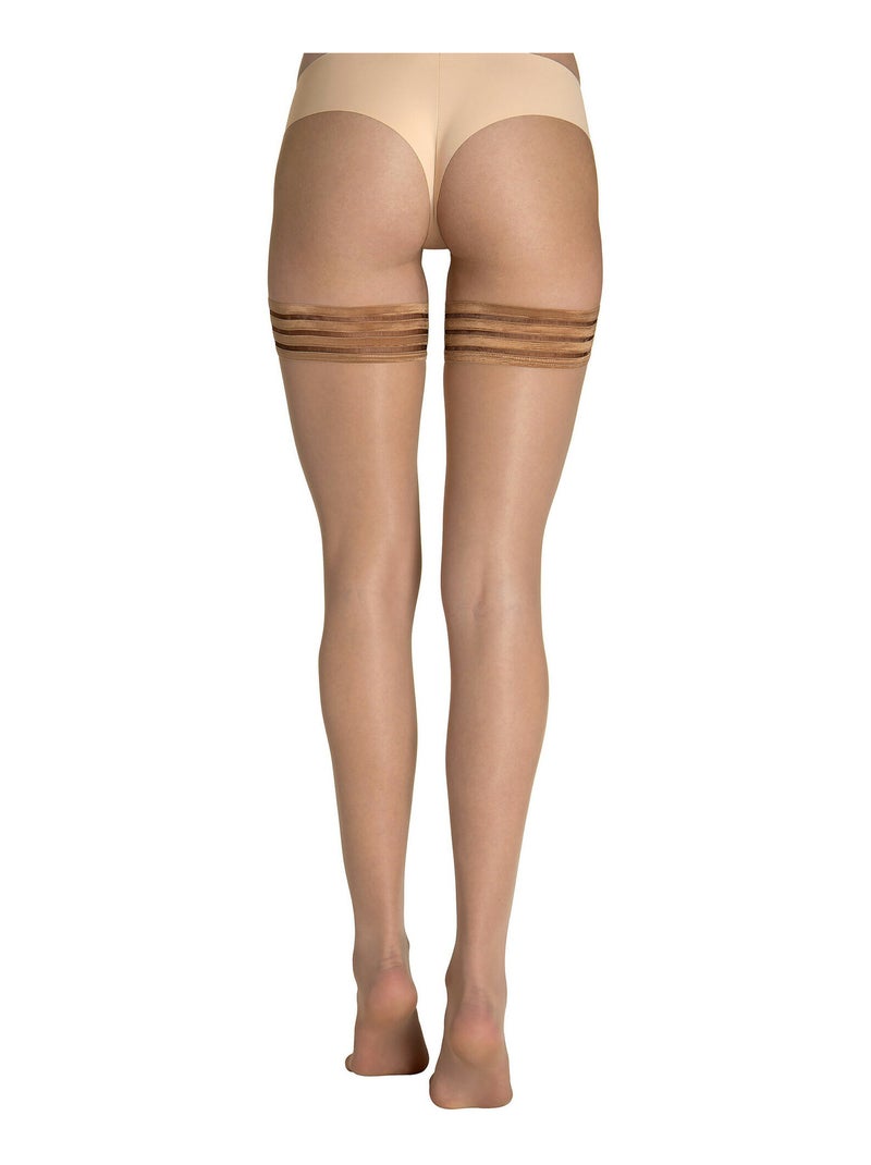 Bas autofixants 15 DEN Hold Up Beige - Kiabi