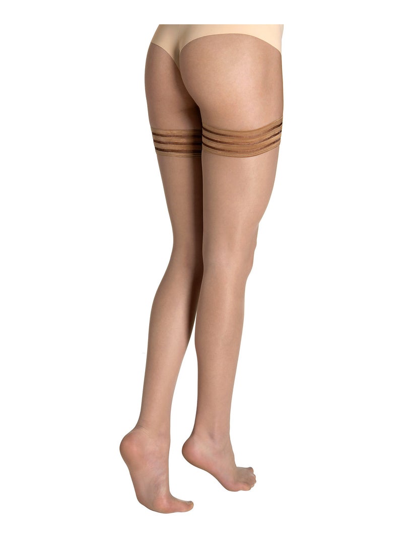 Bas autofixants 15 DEN Hold Up Beige - Kiabi