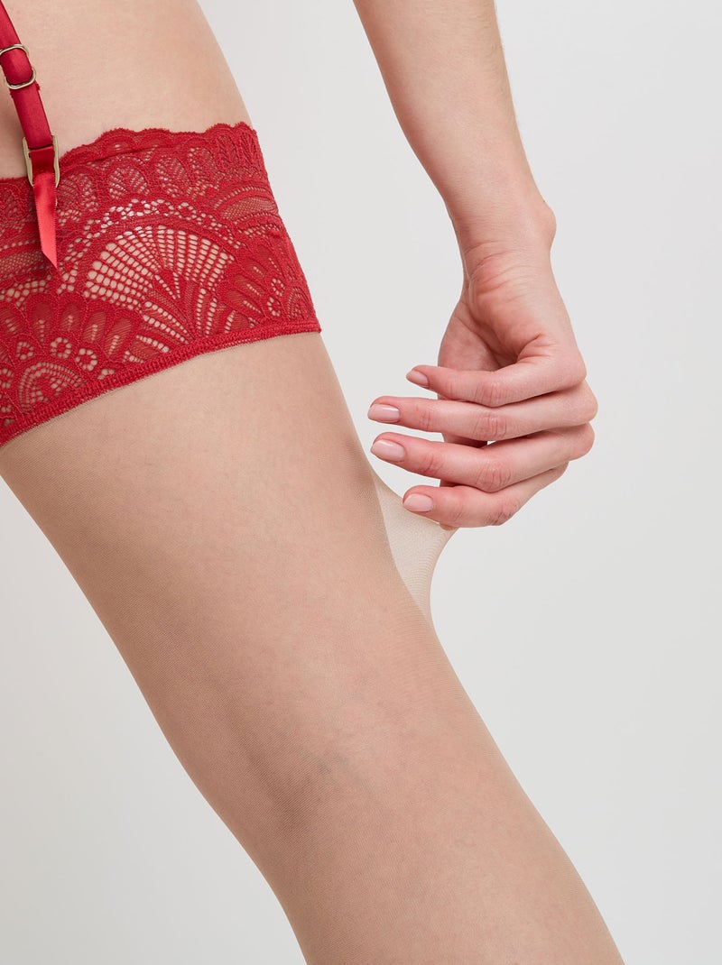 Bas autofixants 20 deniers Gladys - RougeGorge Lingerie Rouge - Kiabi