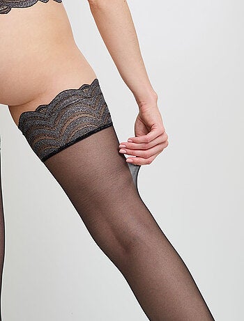 Bas autofixants 20 deniers Hasna - RougeGorge Lingerie