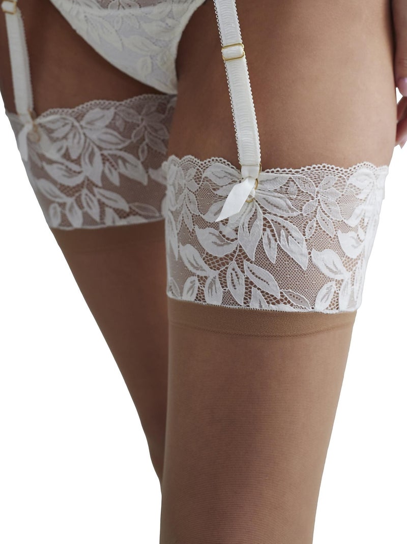 Bas autofixants Filipa Mariage Beige - Kiabi