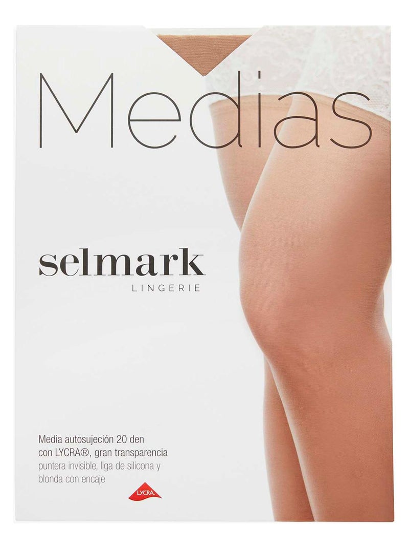 Bas autofixants Jolie mariage peau Beige - Kiabi