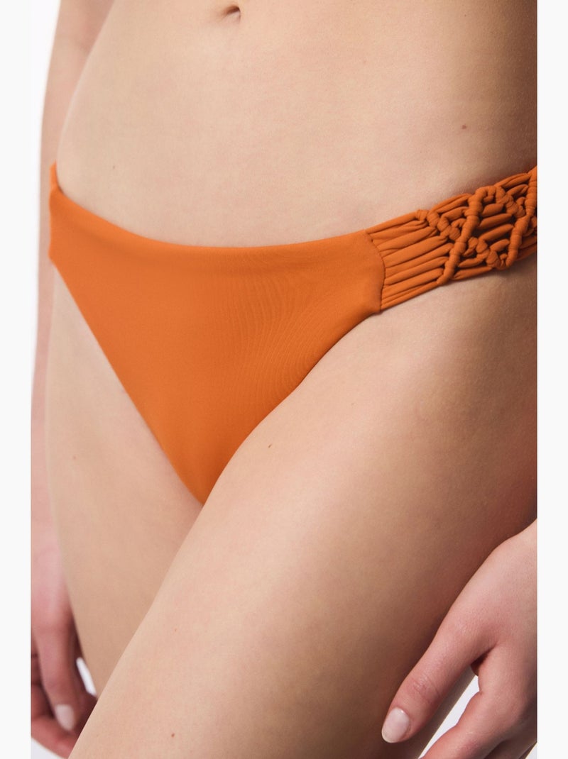 Bas de bikini à détail macramé penti Rouge brique - Kiabi