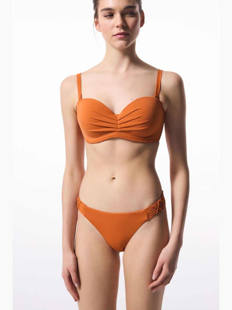 Bas de bikini à détail macramé penti Rouge brique - Kiabi