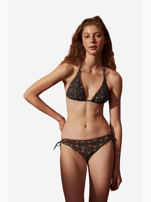 Bas de bikini à motif fleuri et détail à nouer sur le côté penti - Kiabi Bas de bikini à motif fleuri et détail à nouer sur le côté penti - Kiabi
