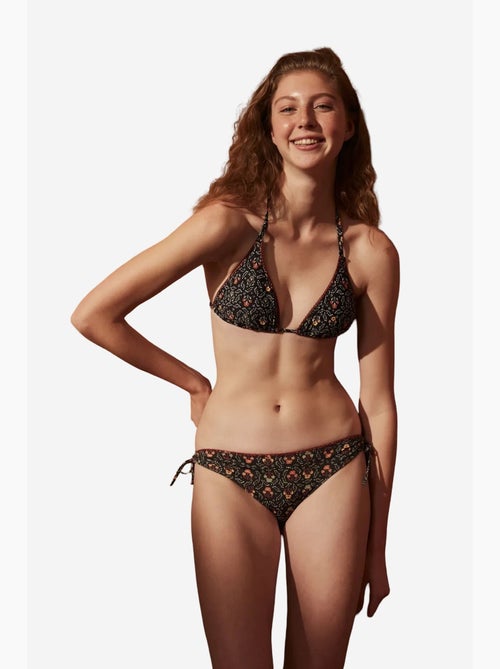 Bas de bikini à motif fleuri et détail à nouer sur le côté penti - Kiabi Bas de bikini à motif fleuri et détail à nouer sur le côté penti - Kiabi