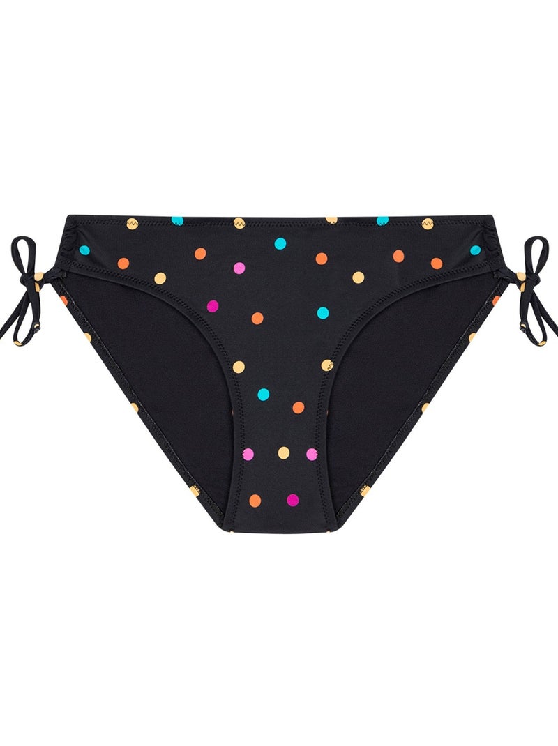Bas de bikini à pois avec anneau penti Noir - Kiabi