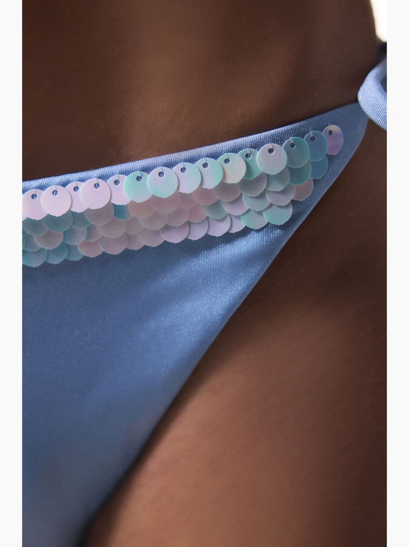 Bas de bikini à sequins penti Bleu ciel - Kiabi