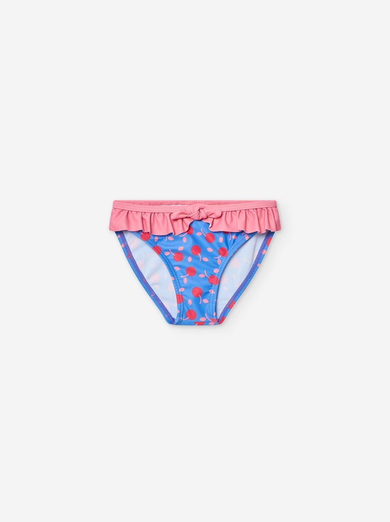 Bas de Bikini à Volants Bleu - Kiabi