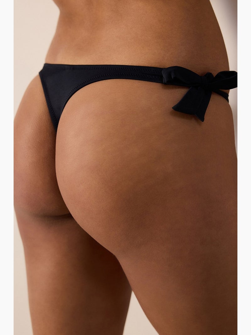 Bas de bikini basic à liens penti Noir - Kiabi