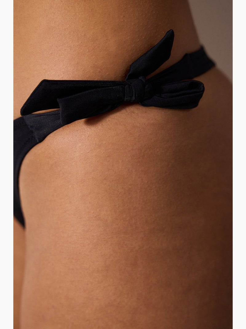 Bas de bikini basic à liens penti Noir - Kiabi