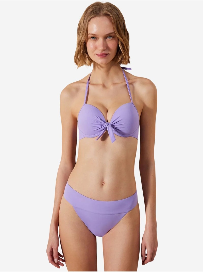 Bas de bikini basic avec ceinture penti Lavande - Kiabi