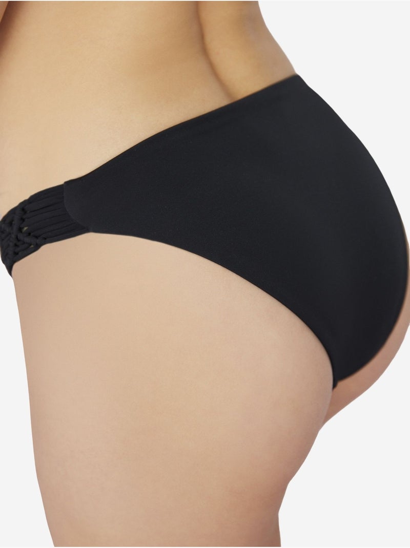 Bas de bikini basic avec détails macramé sur les côtés penti Noir - Kiabi