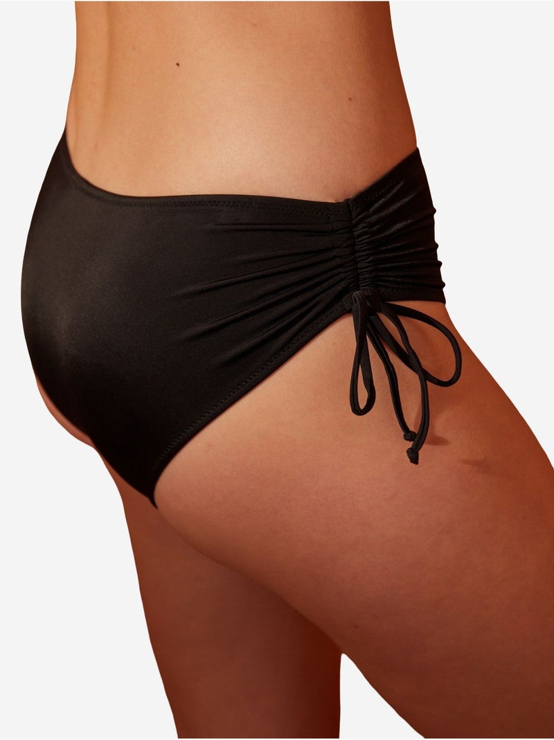 Bas de bikini basic taille haute à nouer penti Noir - Kiabi