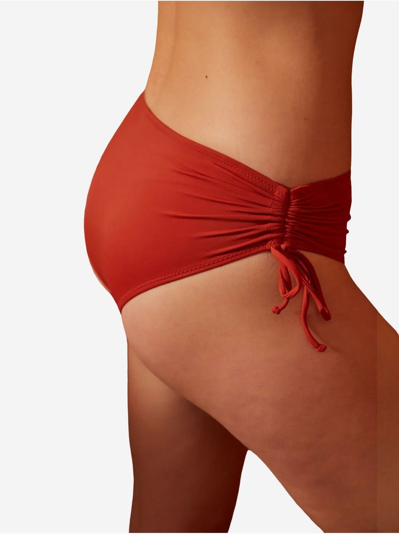 Bas de bikini basic taille haute à nouer penti Terracotta - Kiabi