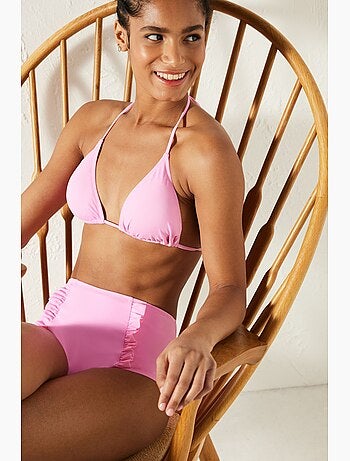 Bas de bikini basic taille haute à volants penti